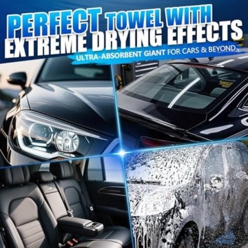 TopLEDverlichting.nl Super Auto Droogdoek XXL – Microvezel doek 60x160cm – Extreem Zacht – Zeer Absorberend 1200GSM – Droogt uw auto gemakkelijk en snel na het auto wassen – Streeploos resultaat – Voorkom Kalk druppels – Wasbaar foto 5
