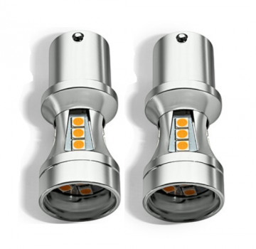 TopLEDverlichting.nl BA15S 1156 PY21W High Power LED Oranje Canbus knipperlichten (set) foto 2