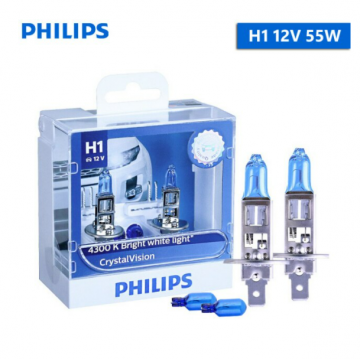 TopLEDverlichting.nl H1 55 Watt Philips Crystal Vision lampen 4300K White 12V (set) foto 1