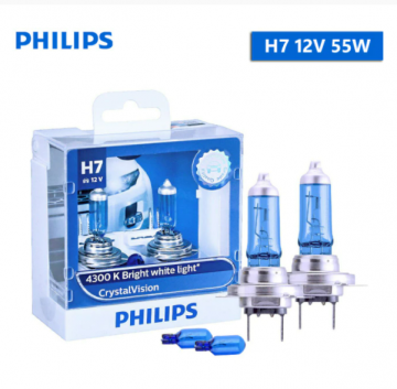TopLEDverlichting.nl H7 55 Watt Philips Crystal Vision lampen 4300K White 12V (set) foto 1