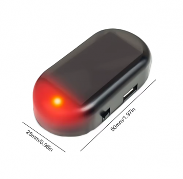 TopLEDverlichting.nl Draadloze Knipperende LED indicatie lampje Rood – Solar Warning Light - Rode LED Auto Alarm Licht – Beveiliging - Anti Diefstal – Inbraak Preventie - Fake Alarm – Veiligheidslicht – Scooter –Fat-Bike – E-Bike – Fiets – Camper - Oplaad