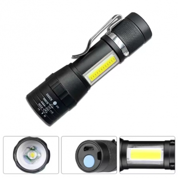 TopLEDverlichting.nl Mini Oplaadbare Zaklamp LED 1600 Lumen - Erg Fel - 10W Sterke en Uitschuifbare Kleine Zaklamp – Zoomfunctie foto 2