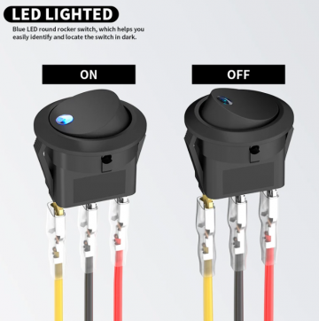 TopLEDverlichting.nl 5 stuks Schakelaar met LED indicatielampje / Tuimelschakelaar / Wipschakelaar / Rood / Oranje / Geel / Groen / Blauw foto 13