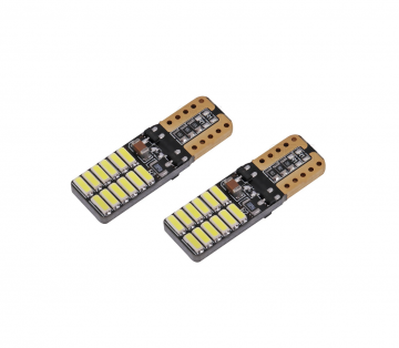 TopLEDverlichting.nl T10 W5W LED plat Canbus 24 SMD kentekenverlichting (set) foto 1