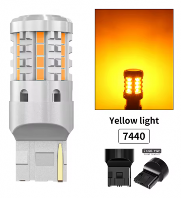 TopLEDverlichting.nl T20 7440 WY21W No Hyper Flashing High Power LED Oranje Canbus knipperlichten 10-30V (set) foto 2