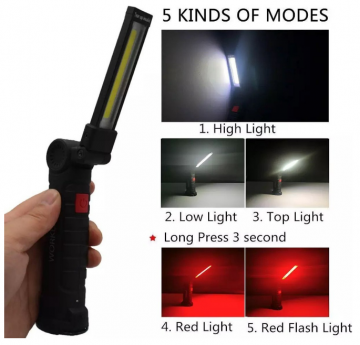 TopLEDverlichting.nl Grote LED Oplaadbare Accu Werklamp met magneet en oplaadkabel foto 2
