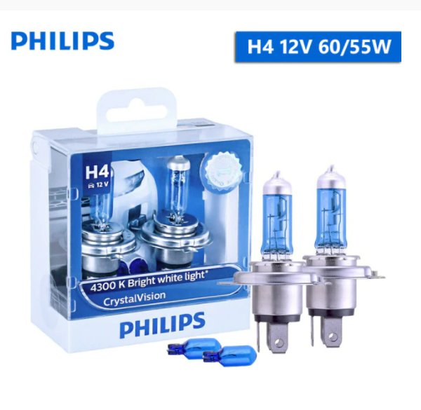 Toestand Vochtig constant H4 55 Watt Philips Crystal Vision lampen 4300K White 12V (set) - Xenon look  lampen - TopLEDverlichting: LED en Xenon verlichting voor auto's, motoren,  scooters.