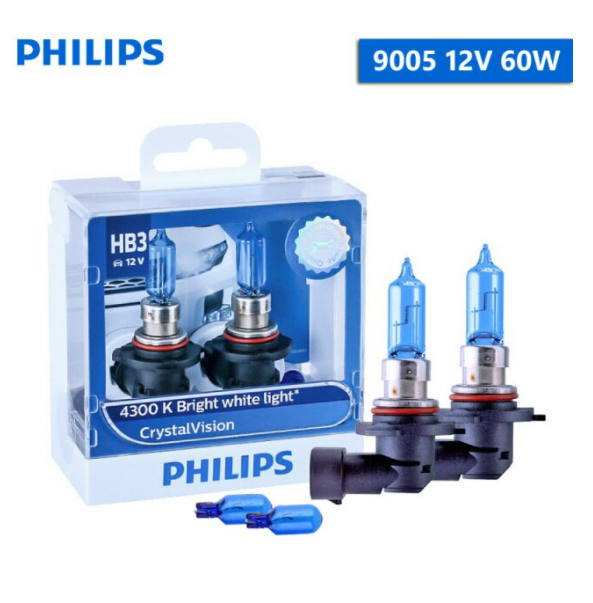HB3 9005 55 Watt Philips Crystal Vision lampen 4300K White 12V (set) - Xenon look lampen - : LED en Xenon verlichting voor auto's, motoren, scooters