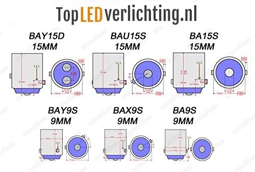 Bay15d 7528 2057 P21/5w 1157 12V 24V LED-autolampen, Canbus Foutloos, met  HD-lens, 1200 lm 6500 K Wit, voor remlicht, achterlicht, dagrijlicht enz.  (Set van 2 stuks) : : Auto & motor