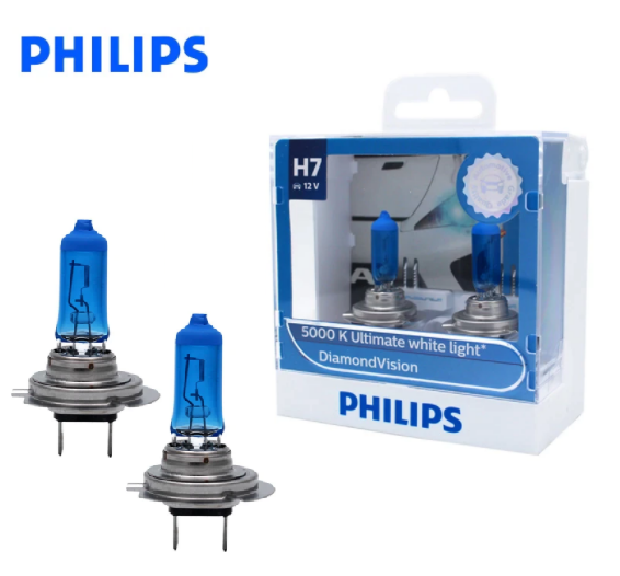 H7 55 Watt Philips Diamond Vision lampen 5000K White 12V (set) - Xenon look  lampen - TopLEDverlichting: LED en Xenon verlichting voor auto's, motoren,  scooters.