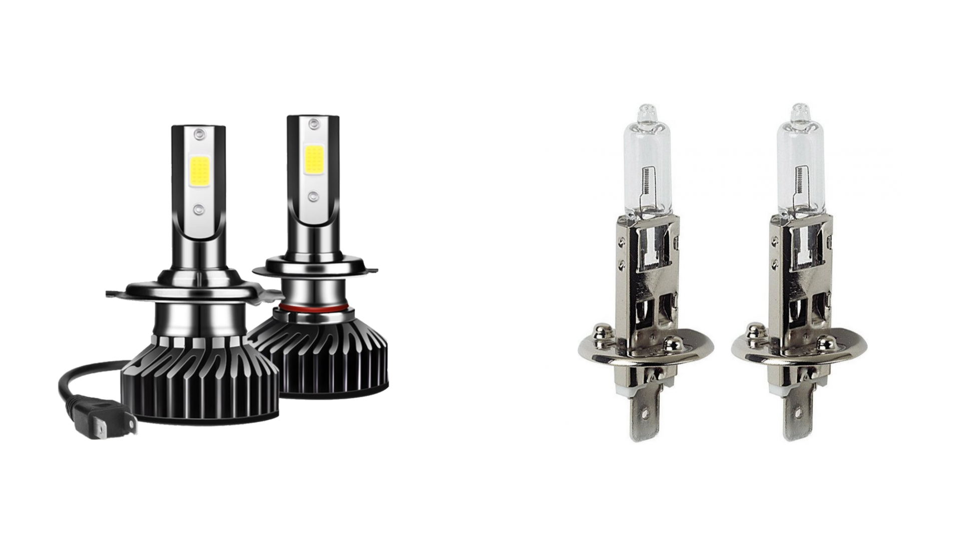 H7 LED lampen vs H7 halogeen lampen vergelijking
